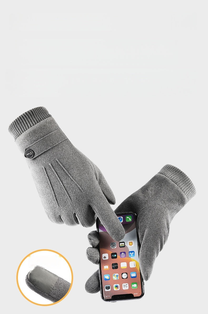 Men’s Winter Thermal Gloves, Fleece-Lined, Touchscreen-Compatible, Outdoor Cycling & Sports