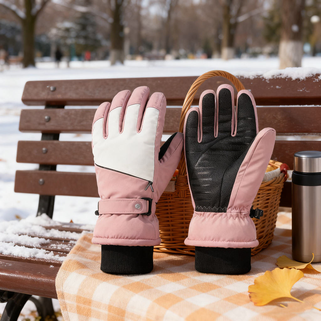 Ski Mittens, Waterproof Thermal, Unisex Full-Finger Gloves