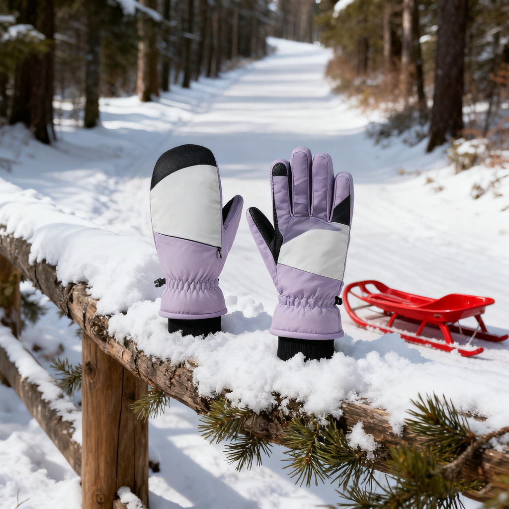 Ski Mittens, Waterproof Thermal, Unisex Full-Finger Gloves