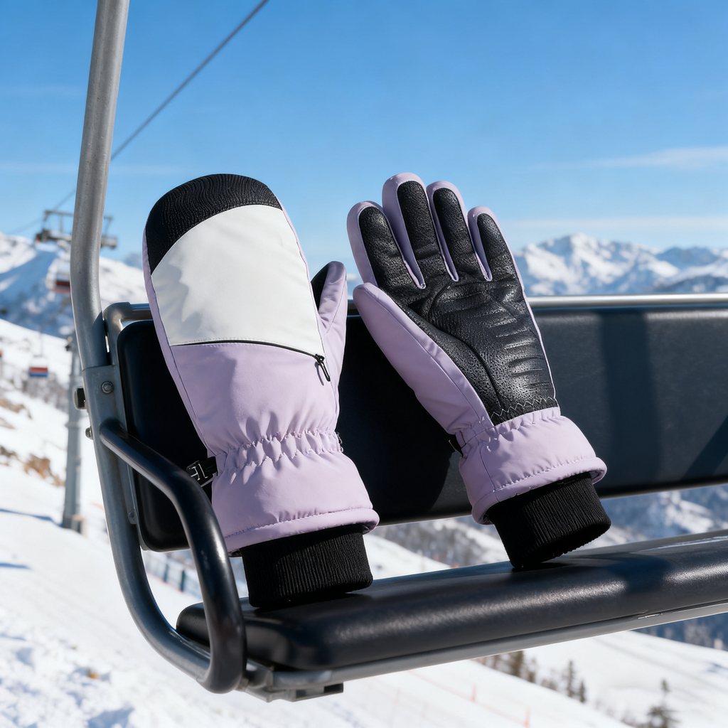 Ski Mittens, Waterproof Thermal, Unisex Full-Finger Gloves
