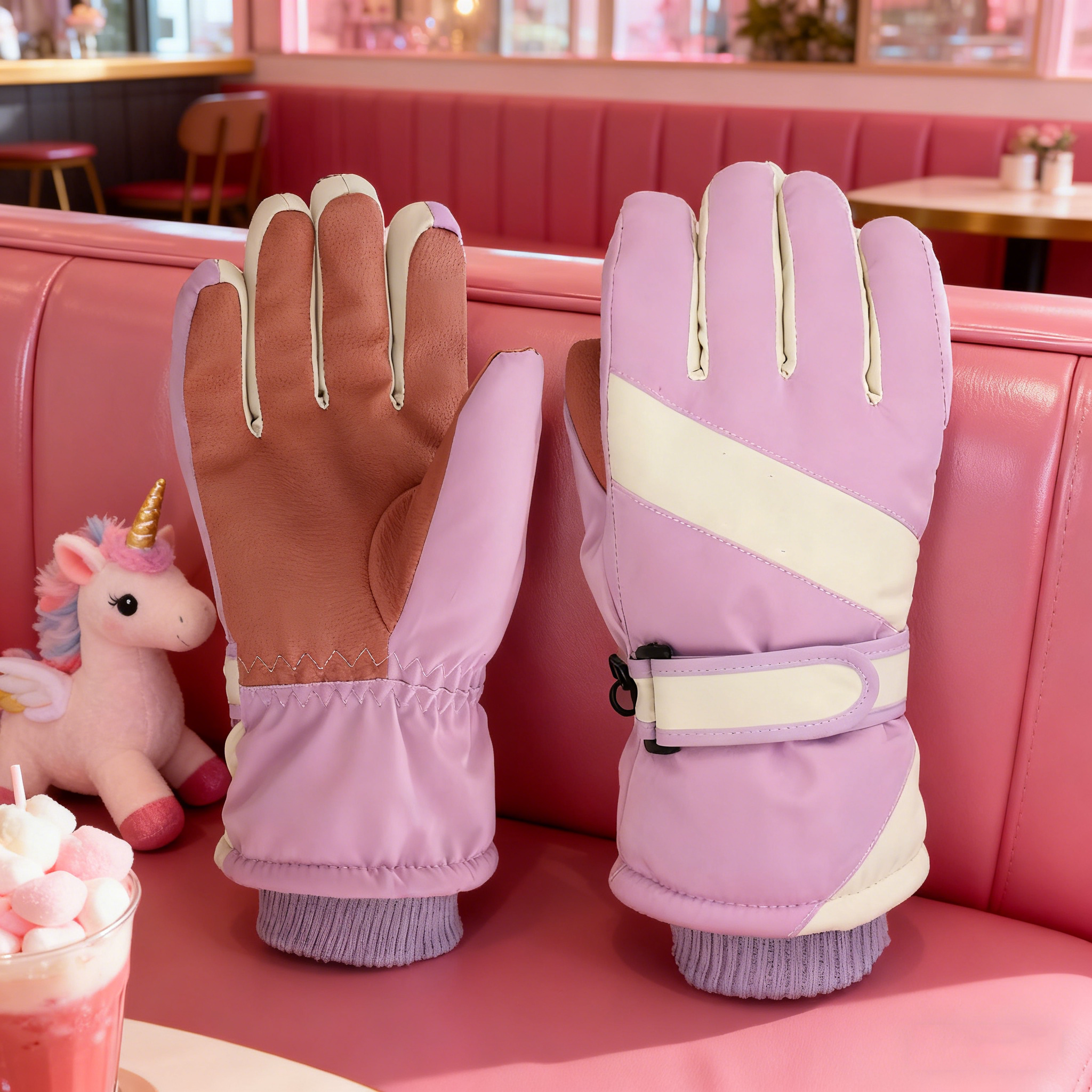 Men & Women Winter Ski Gloves, Touchscreen, Thermal Fleece, Anti-Slip