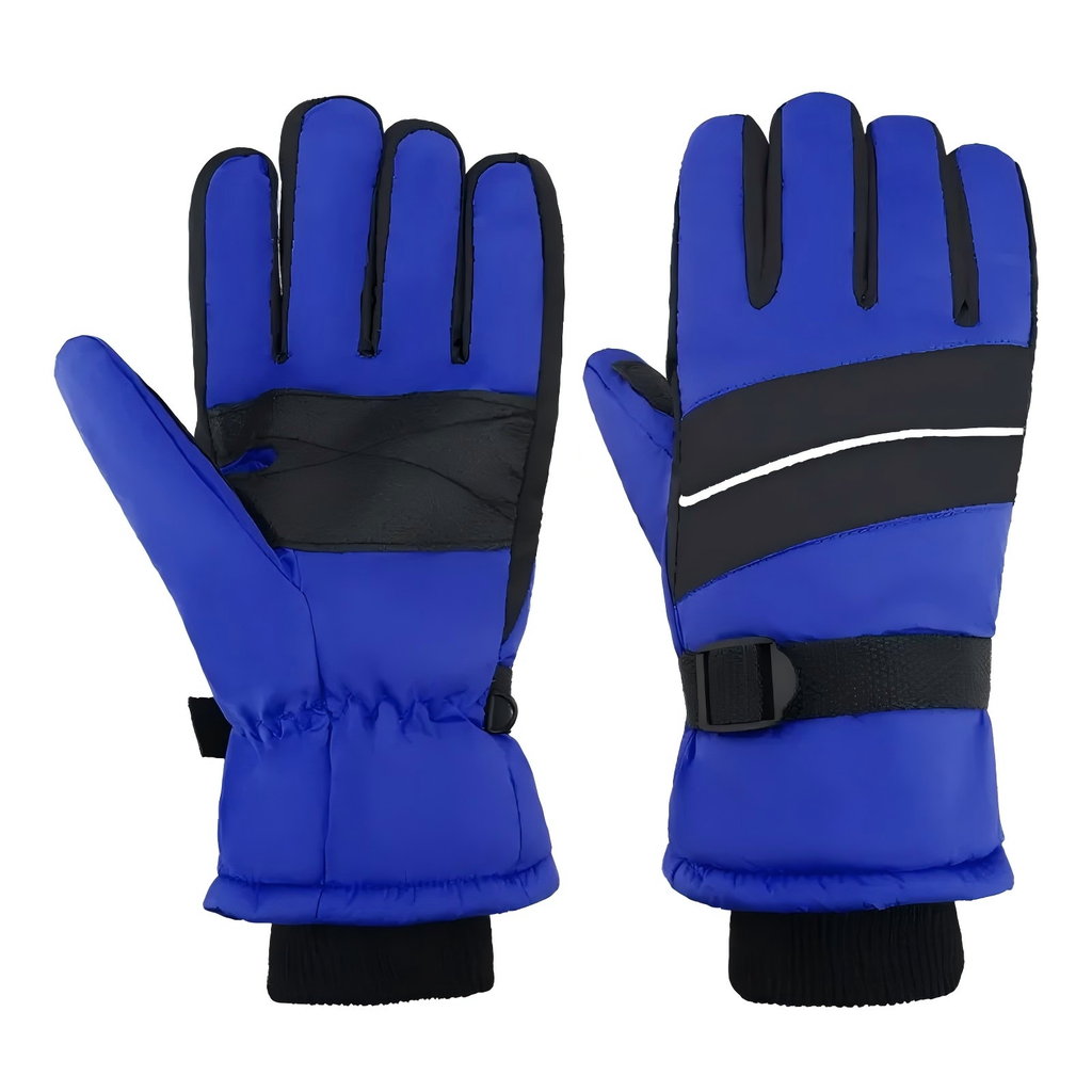 Women’s Color-Block Ski Gloves, Winter Outdoor, Thick Warm, Waterproof